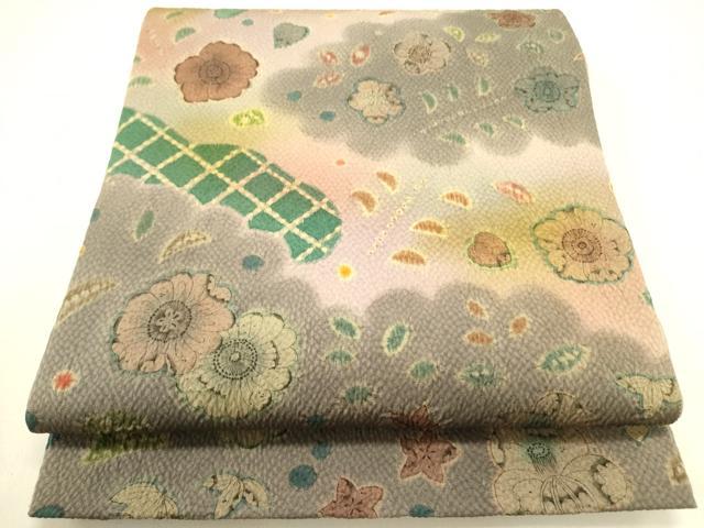 平和屋着物●太鼓柄袋帯 絞り 辻が花 鬼しぼ縮緬 正絹 逸品 DABB7243op