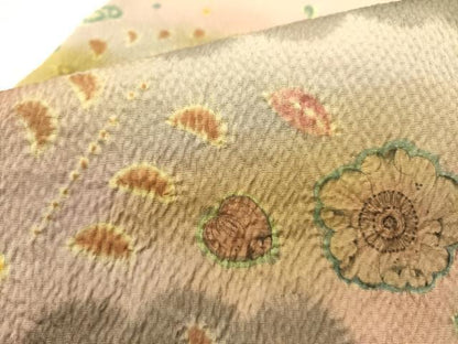 平和屋着物●太鼓柄袋帯 絞り 辻が花 鬼しぼ縮緬 正絹 逸品 DABB7243op