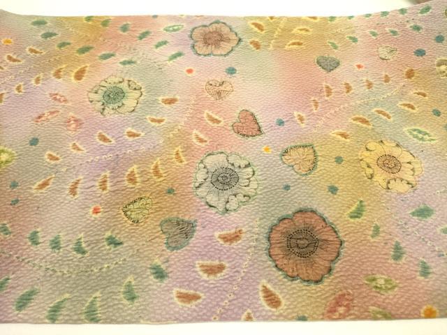 平和屋着物●太鼓柄袋帯 絞り 辻が花 鬼しぼ縮緬 正絹 逸品 DABB7243op