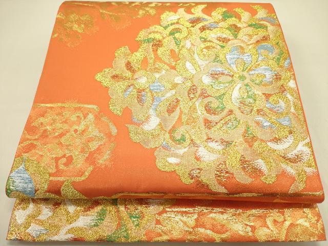 平和屋着物●西陣 川島織物 六通柄 本袋帯 宝相華 金銀糸 正絹 逸品 DABB7248op