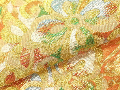 平和屋着物●西陣 川島織物 六通柄 本袋帯 宝相華 金銀糸 正絹 逸品 DABB7248op
