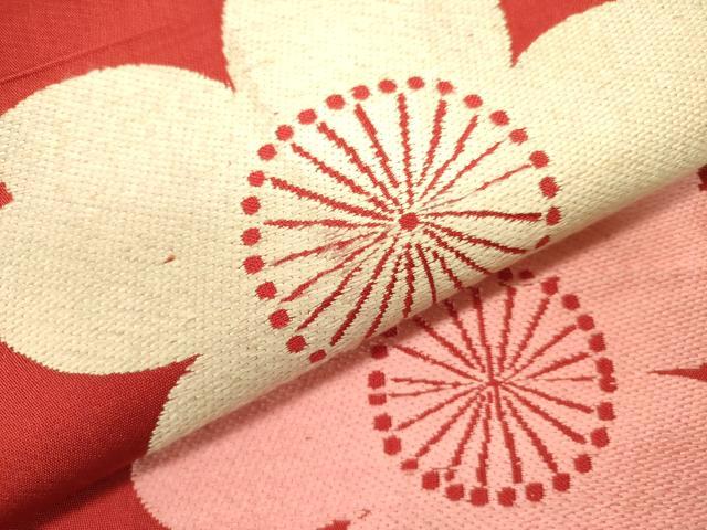 平和屋着物●アンティーク 大正ロマン 九寸名古屋帯 唐織 舞桜 正絹 逸品 DABB7249op