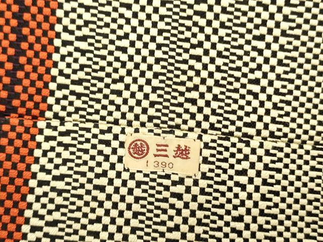 平和屋着物●本場筑前博多織 八寸名古屋帯 間道 三越扱い 正絹 逸品 DABB7254op