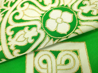 平和屋着物●西陣 川島織物 六通柄 本袋帯 宝相華 金糸 正絹 逸品 DABB7255op