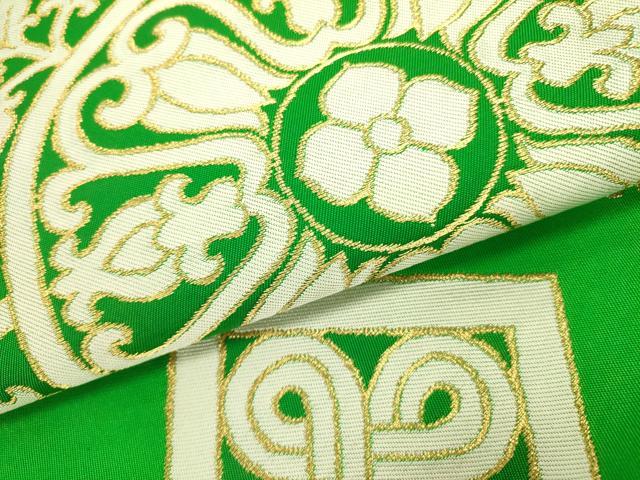 平和屋着物●西陣 川島織物 六通柄 本袋帯 宝相華 金糸 正絹 逸品 DABB7255op