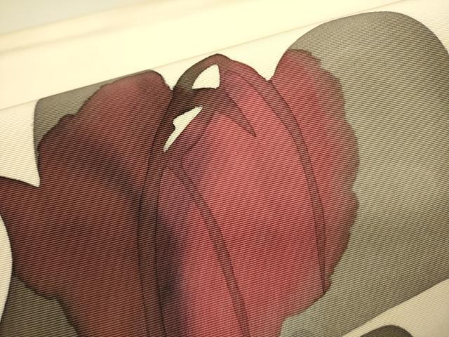 平和屋着物●日展染色作家 高久空木 ろうけつ染 塩瀬 九寸開き名古屋帯 草花 正絹 逸品 DABB7259op