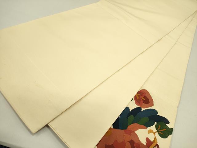 平和屋着物●太鼓柄袋帯 すくい織 花鳥文 正絹 逸品 DABB7265op