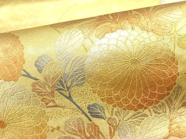 平和屋着物●金彩友禅 卓越技能者・名工・和田光正 太鼓柄袋帯 草花 金銀彩 引箔 正絹 逸品 DABB7276op