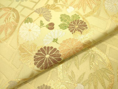 平和屋着物●西陣 川島織物 六通柄 本袋帯 花丸文 金銀糸 正絹 逸品 DABB7292op
