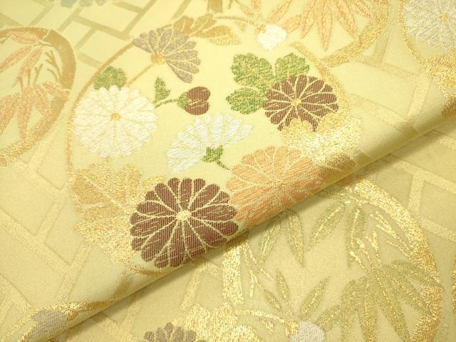 平和屋着物●西陣 川島織物 六通柄 本袋帯 花丸文 金銀糸 正絹 逸品 DABB7292op
