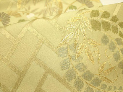 平和屋着物●西陣 川島織物 六通柄 本袋帯 花丸文 金銀糸 正絹 逸品 DABB7292op