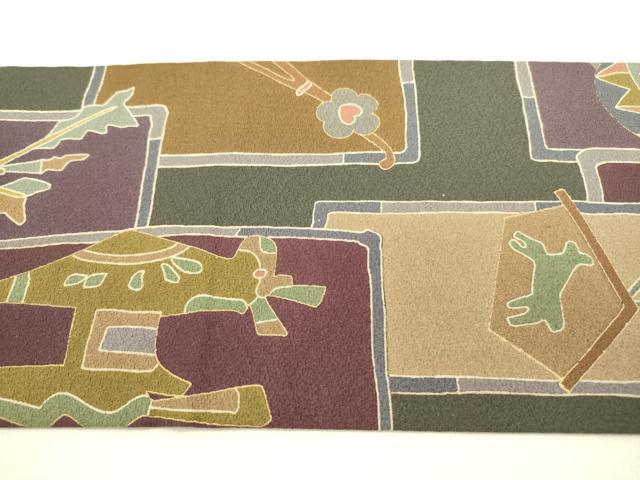平和屋着物●全通柄九寸名古屋帯 成り物 正絹 逸品 DABB7293op