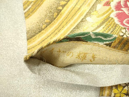 平和屋着物●六通柄袋帯 ダイヤの輝き 金糸 正絹 逸品 DABB7301op