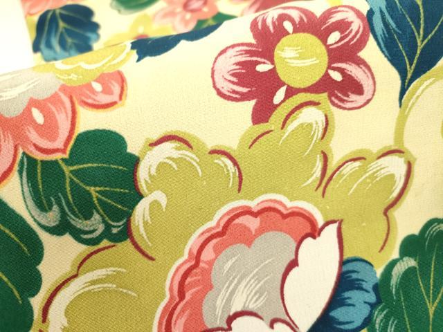 平和屋着物●アンティーク 大正ロマン 九寸名古屋帯 刺繍 草花 正絹 逸品 未使用 DABB7331op