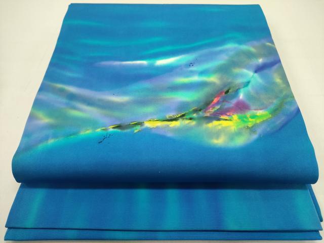 平和屋着物●虹色創家 本郷大田子 塩瀬 九寸開き名古屋帯 霞文 正絹 逸品 DABB7342op