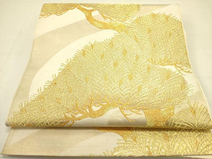 平和屋着物●西陣 川島織物 六通柄 本袋帯 枝松 金糸 正絹 逸品 DABB7347op