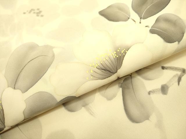 平和屋着物●塩瀬 九寸名古屋帯 作家物 手描き 草花 正絹 逸品 DABB7351op