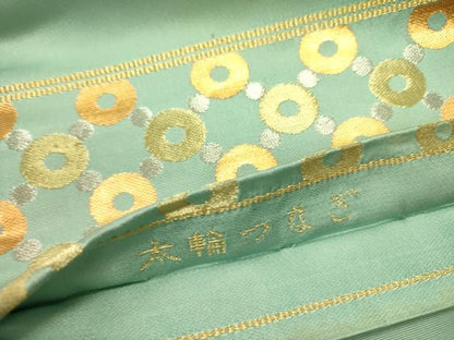 平和屋着物●龍村美術織物 たつむら 九寸開き名古屋帯 大輪つなぎ 金銀糸 正絹 逸品 DABB7352op