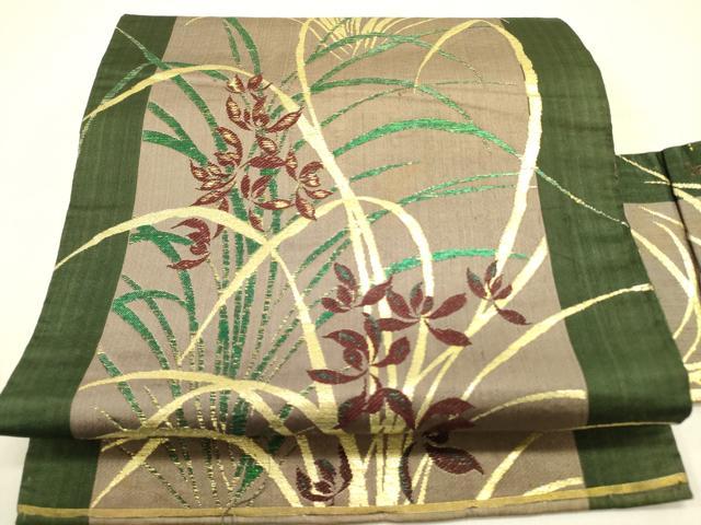 平和屋着物●アンティーク　大正ロマン　九寸名古屋帯　駒刺繍　草花　金糸　正絹　逸品　DABD0629op 楽天市場】平和屋本店□極上 アンティーク 大正ロマン お引きずり・お