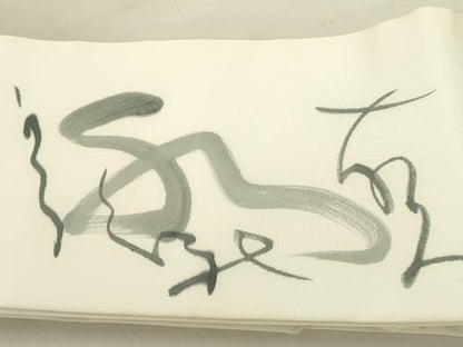 平和屋着物●洗える最高級着物 ＜英＞はなぶさ謹製 つけ帯 作家物 手描き 文字文 たとう紙付き DABB7367op