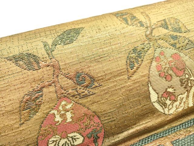 平和屋着物●本場筑前博多織 八寸名古屋帯 成り物 金糸 正絹 逸品 DABB7385op