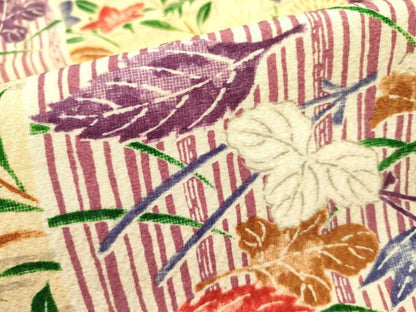 平和屋着物●摺型友禅 京都 多ち花 全通柄九寸名古屋帯 絞り 草花 正絹 逸品 DABB7389op