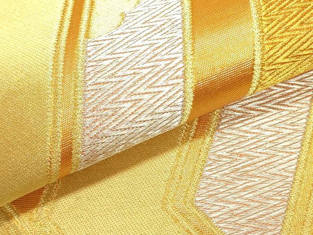 平和屋着物●西陣 川島織物 六通柄 本袋帯 幾何学文様 金銀糸 正絹 逸品 DABB7408op