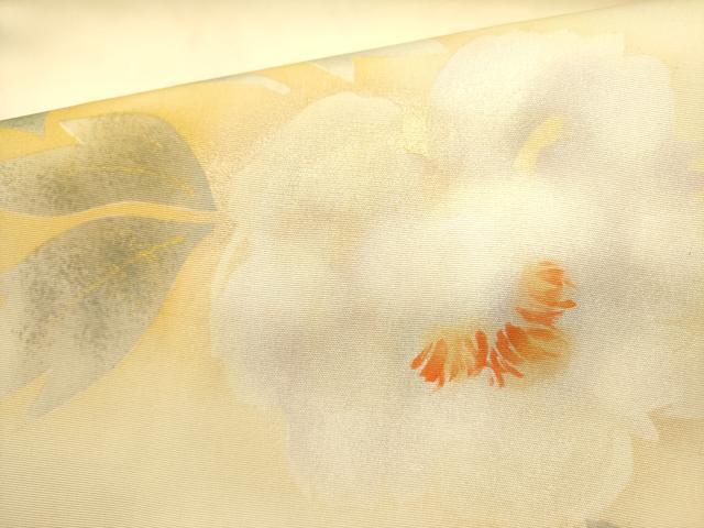 平和屋着物●塩瀬 つけ帯 草花 金銀彩 正絹 逸品 DABB7410op
