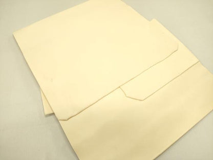 平和屋着物●塩瀬 つけ帯 型染 風景花鳥文 正絹 逸品 DABB7411op