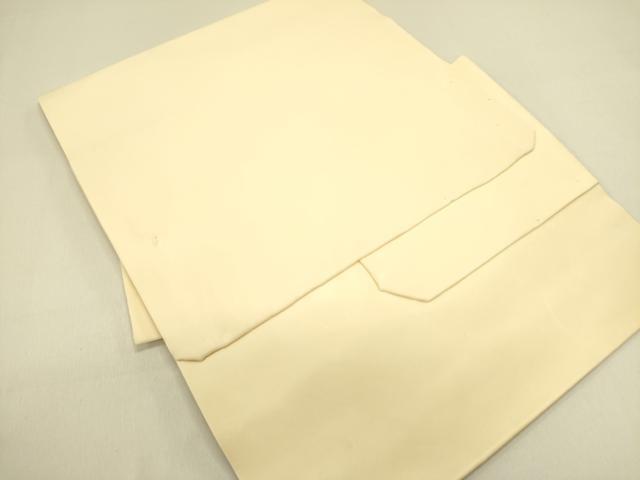 平和屋着物●塩瀬 つけ帯 型染 風景花鳥文 正絹 逸品 DABB7411op