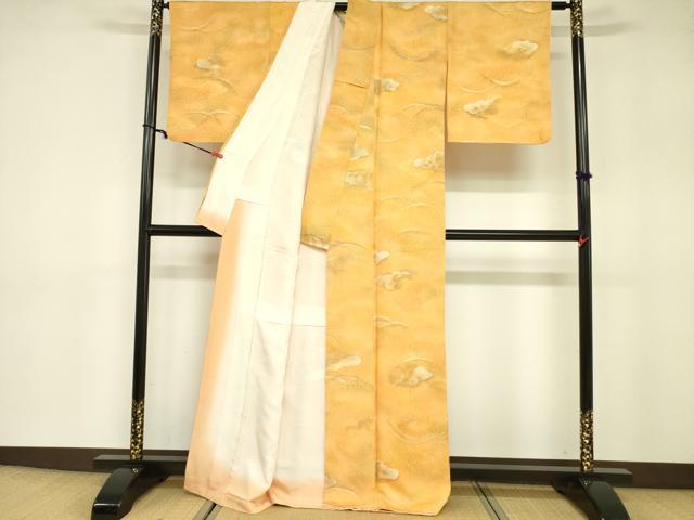 平和屋着物■上質な小紋 雲取亀甲芝文 暈し染め 正絹 逸品 DABB7426op