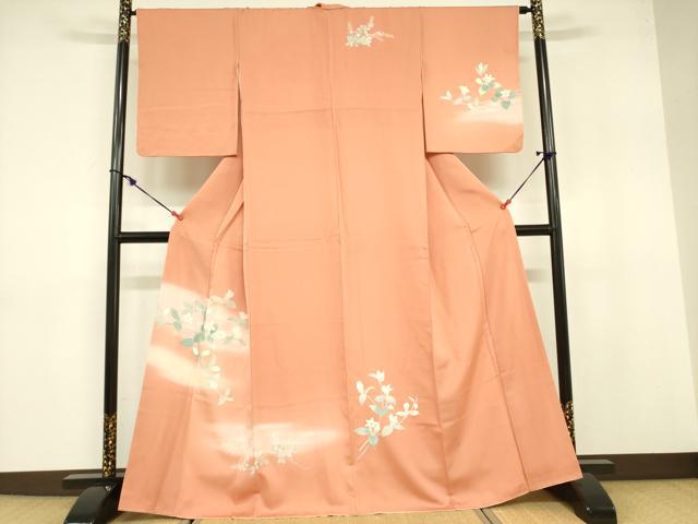 平和屋着物■訪問着 刺繍 草花文 暈し染め 正絹 逸品 DABB7427op