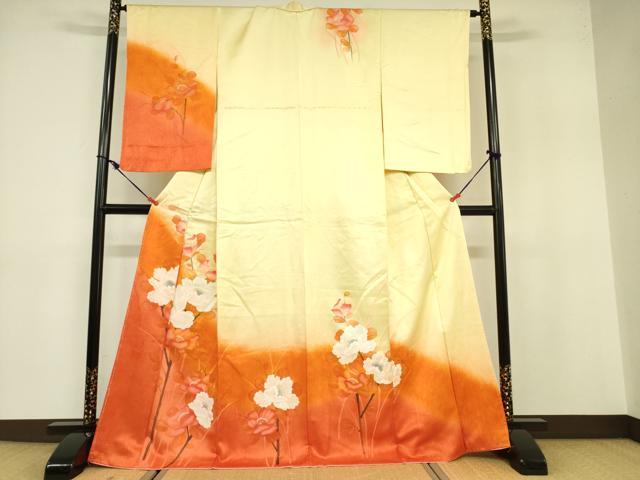 平和屋着物■訪問着 牡丹 暈し染め 正絹 逸品 DABB7432op