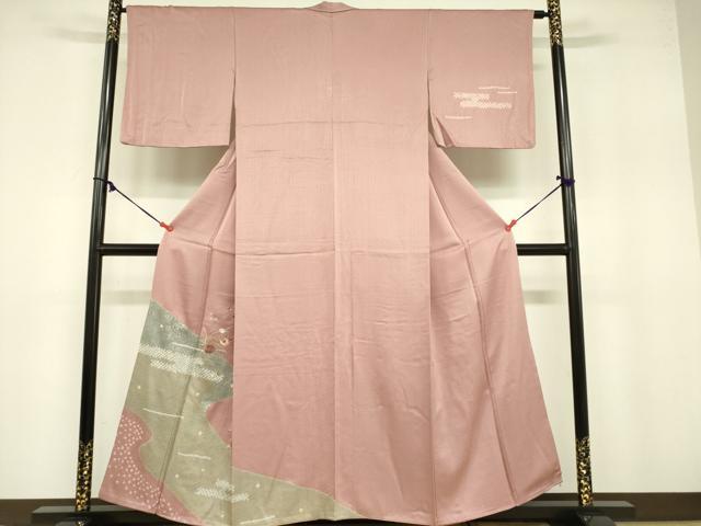 平和屋着物■訪問着 刺繍 絞り 流水花文 金彩 正絹 逸品 DABB7450op