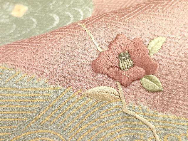 平和屋着物■訪問着 刺繍 絞り 流水花文 金彩 正絹 逸品 DABB7450op
