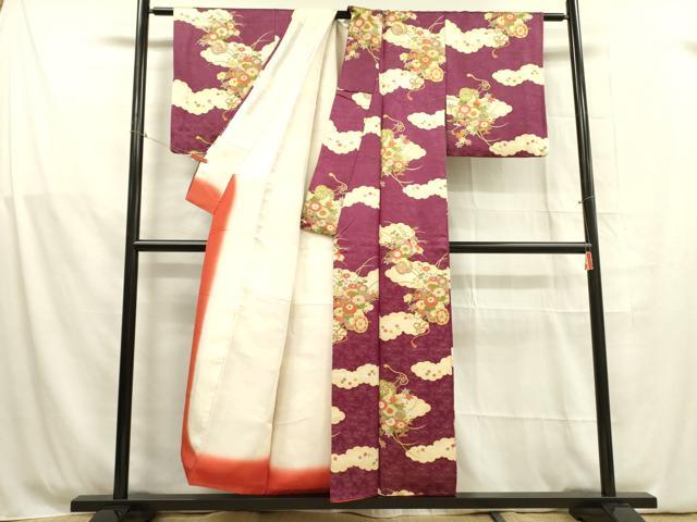 平和屋着物■上質な小紋 雲取花車文 金彩 正絹 逸品 DABB7459op