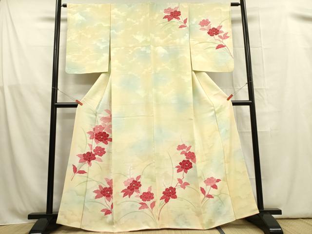 平和屋着物■訪問着 駒刺繍 草花 暈し染め 正絹 逸品 DABB7467op