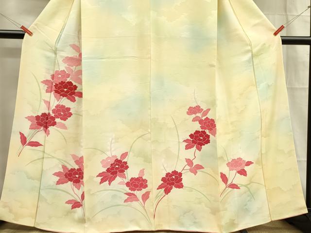 平和屋着物■訪問着 駒刺繍 草花 暈し染め 正絹 逸品 DABB7467op