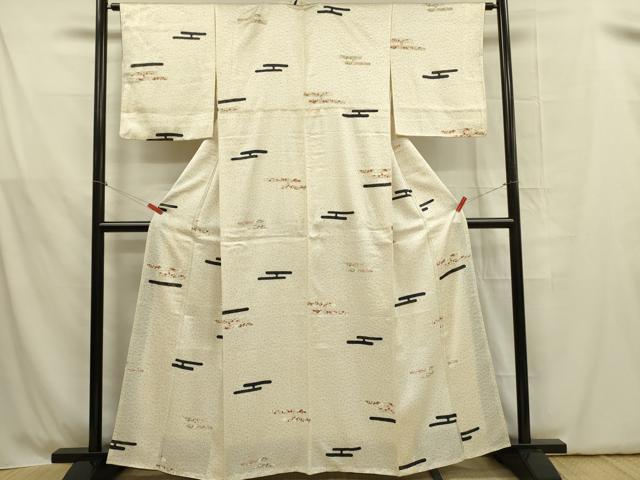 平和屋着物■上質な小紋 エ霞花文 正絹 逸品 DABB7480op