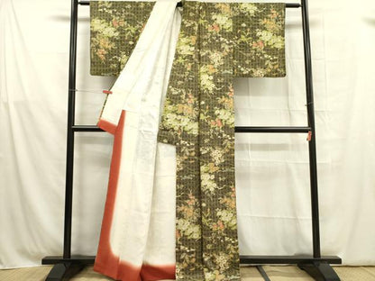 平和屋着物■上質な小紋 草花 正絹 逸品 DABB7491op