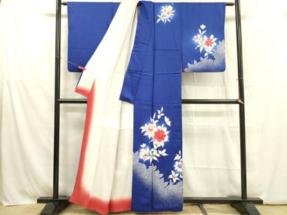 平和屋着物■訪問着 草花 暈し染め 正絹 逸品 DABB7492op