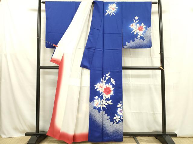 平和屋着物■訪問着 草花 暈し染め 正絹 逸品 DABB7492op