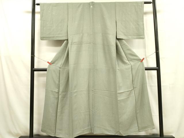 平和屋着物■上質な色無地 花唐草地紋 山葵色 背抜き仕立て 正絹 逸品 DABB7497op
