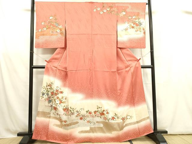 平和屋着物■訪問着 草花 暈し染め 金彩 正絹 逸品 DABB7505op