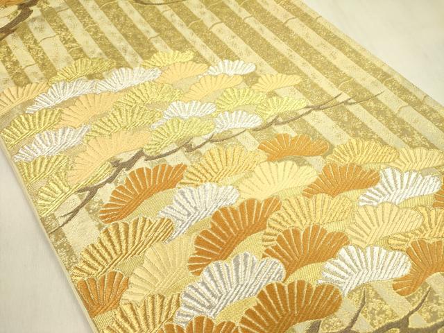 平和屋着物●西陣　川島織物　六通柄　本袋帯　唐織　枝松　金銀糸　正絹　逸品　DABB7512op