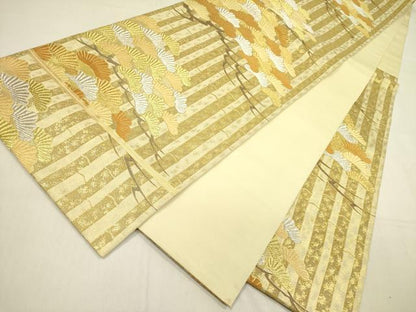 平和屋着物●西陣　川島織物　六通柄　本袋帯　唐織　枝松　金銀糸　正絹　逸品　DABB7512op