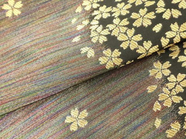 平和屋着物●染色作家 斉藤三才 六通柄袋帯 三才鳥 舞桜 金糸 やまと誂製 正絹 逸品 DABB7519op