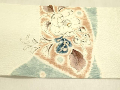 平和屋着物●九寸名古屋帯 作家物 辻が花 鬼しぼ縮緬 正絹 逸品 DABB7536op
