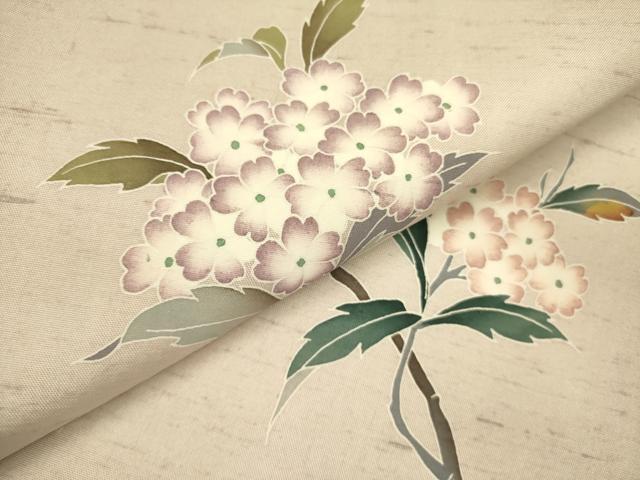 平和屋着物●九寸名古屋帯 紬地 友禅 草花文 正絹 逸品 DABB7542op
