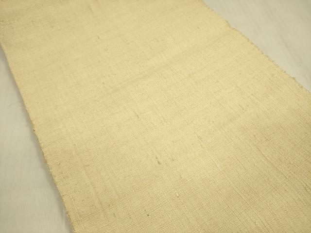 平和屋着物●八寸名古屋帯 紬地 練色 正絹 逸品 DABB7543op
